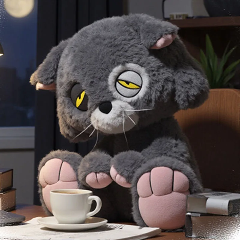 Drowsy Stinky Cat Sleepy Kitten Family Pet Funny Plush Toy Stuffed Doll Cartoon Animal Boy Girl Friend Birthday Christmas Gift