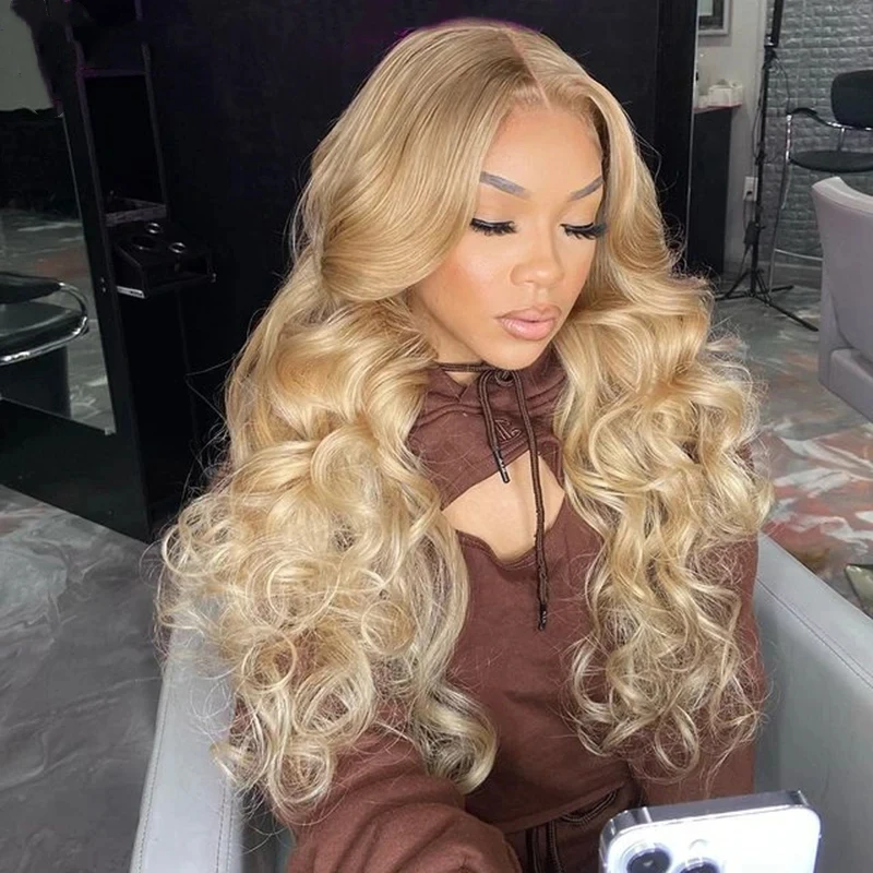 13x6 Highlight HD Lace Frontal Wigs For Women Body Wave Human Hair Wig Pre Plucked 13x4 Honey Blonde Huamn HairLace Front Wig