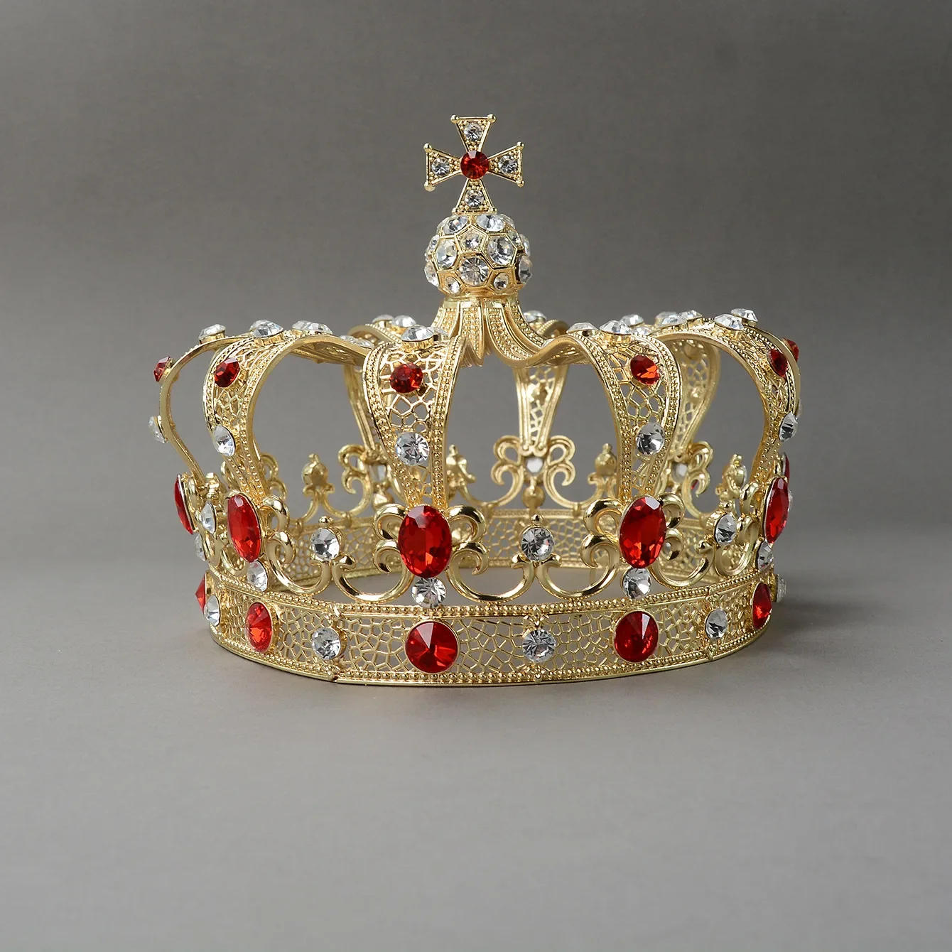 Royal Cross Castle Rhinestone Crown Party Tiara wedding Props