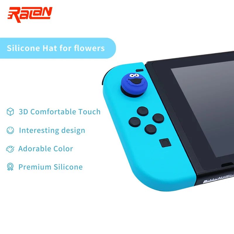 Soft Silicone Thumb Stick Grip Caps para Nintendo Switch, Joycon, Console Controller, Gamepad Cap para Switch Lite, Joystick Case, 4pcs