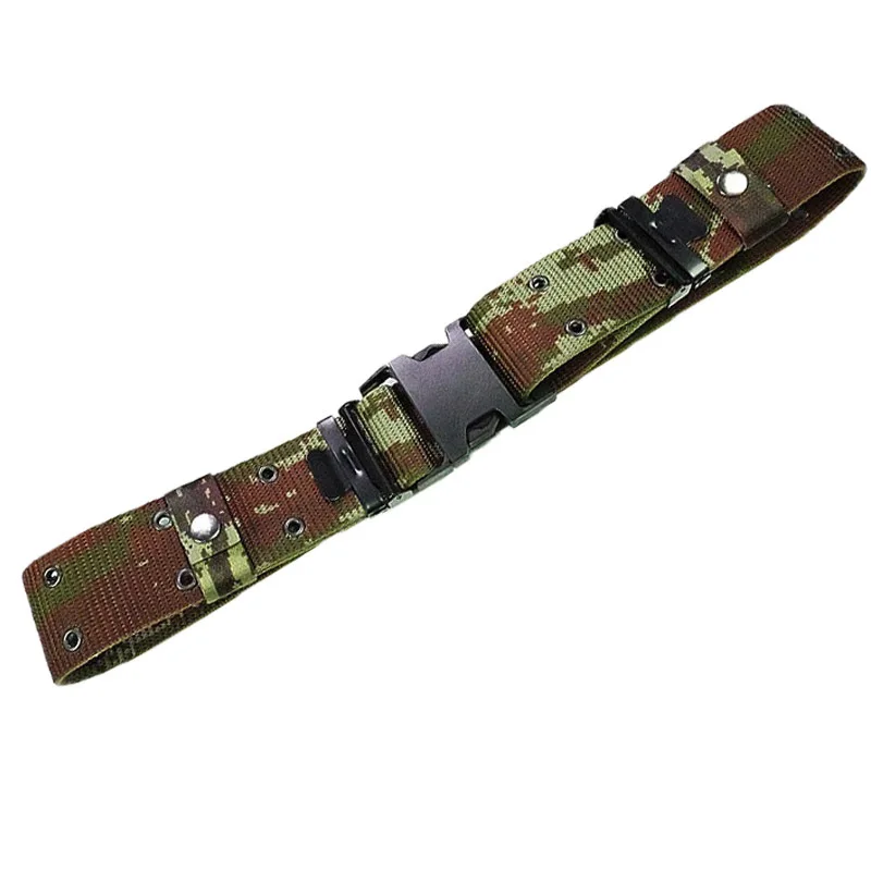 Camouflage Tactical Belt Nylon Woven Quick Release Waist Harness Outdoor Security Training Canvas Adjustable Waist Strap