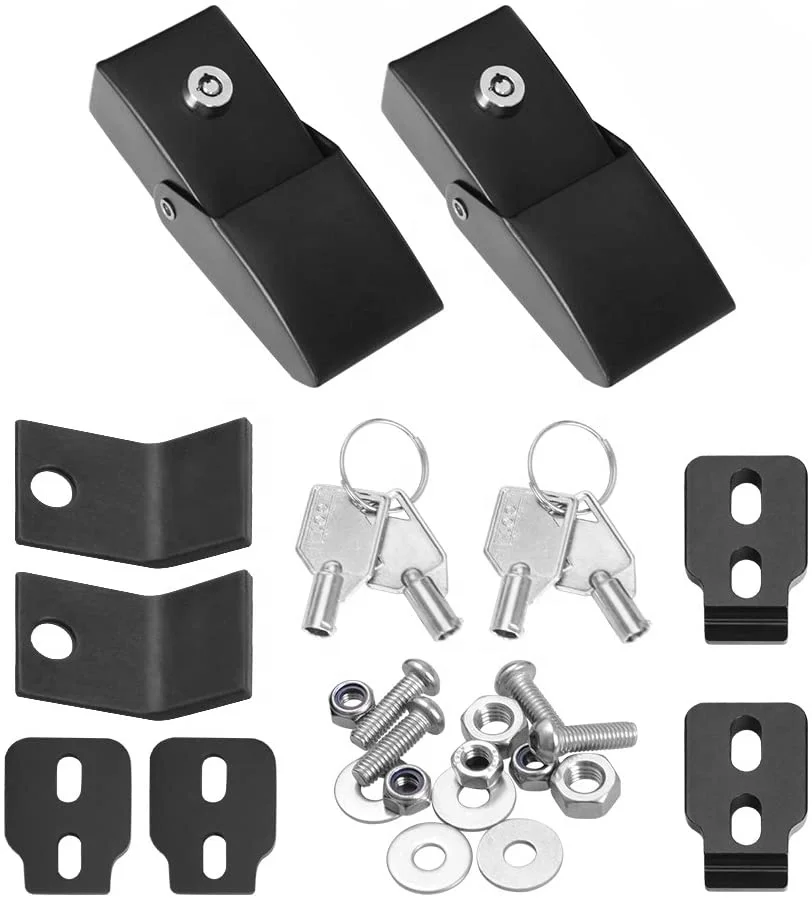 

Stainless Steel Hood Latches Hood Lock Catch Kit for 2007-2021 Jeep Wrangler JK JL Unlimited