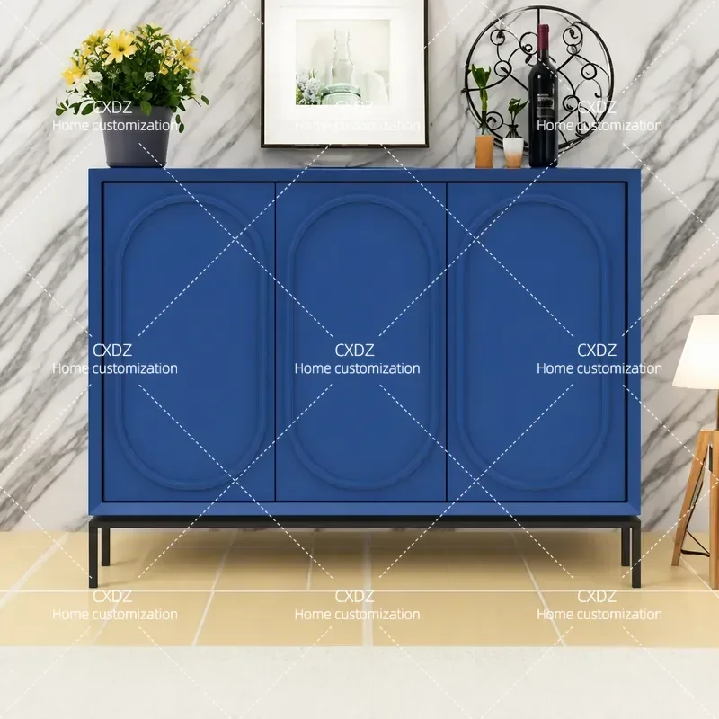 Solid Wood Dining Side Cabinet Multi Functional Storage Locker Entrance Shoe Cabinet Tea Cabinet with Paint Finish