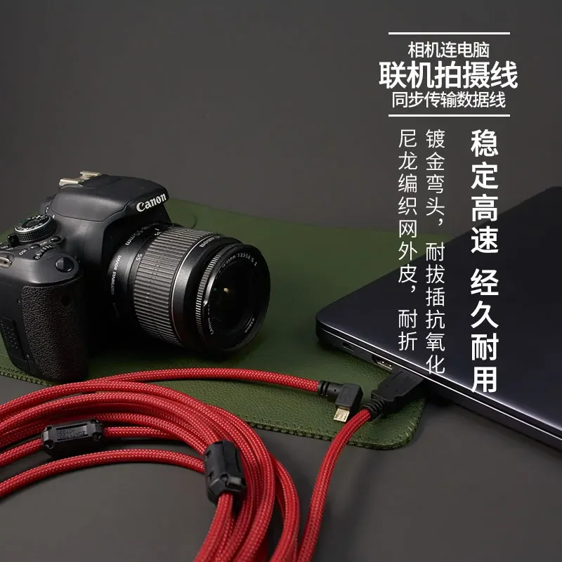 USB Tipe A Ke Micro USB Penangkap Sudut Kanan-Kabel Perekam Kamera Digital Satu 3M 5M 8M untuk Komputer Sony SLR A9 A7s2 A6300 A7r2