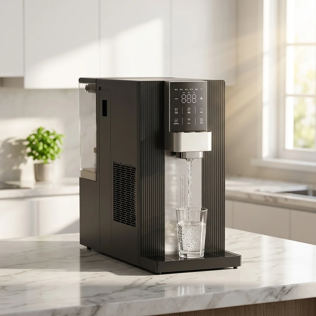 Desktop Countertop Sparkling Soda Water Dispenser Purifier Household Use Hot & Cold Compressor Cooling Water Cooler