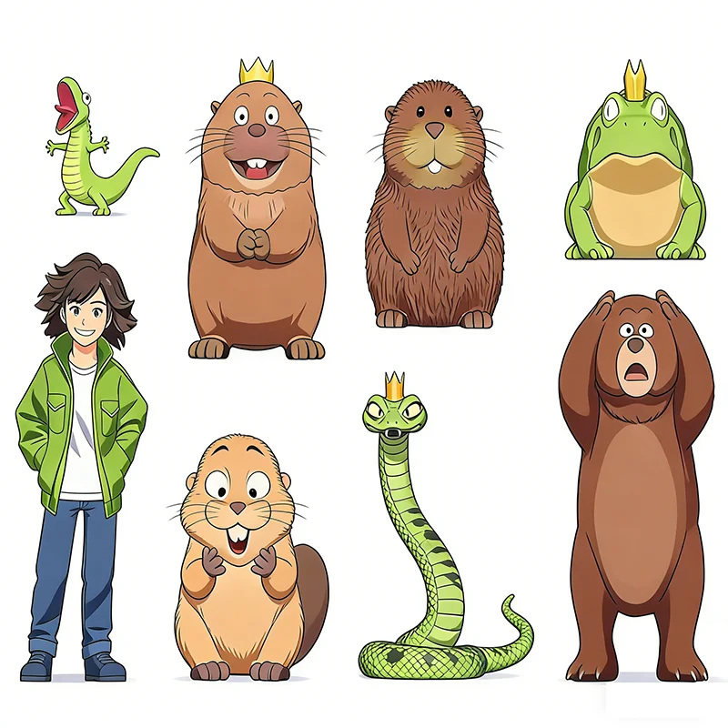 HOPPERS Beaver Transformation Project مجسم أنمي ملحق بحجم 4-11 سم من مادة PVC بتفاصيل دقيقة للغاية، نموذج قابل للتجميع، زينة مكتبية