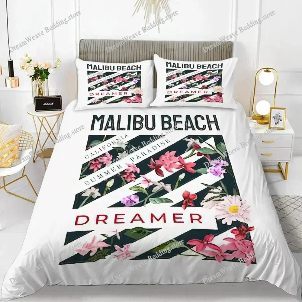 

3D Print Alphabet Flower Duvet Cover Set Microfiber Flowers Be Your Best Bedding Set for Teens Girls King Size Soft Quilt Cover