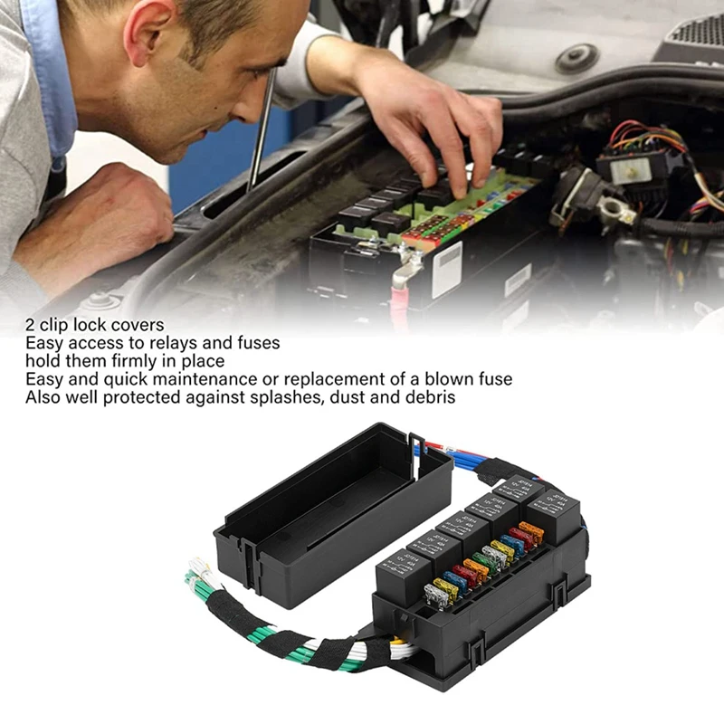 11 Way Relay Fuse Block Holds Universal Waterproof Fuse Relay Box With 6 Relays And Metallic Pins Terminal