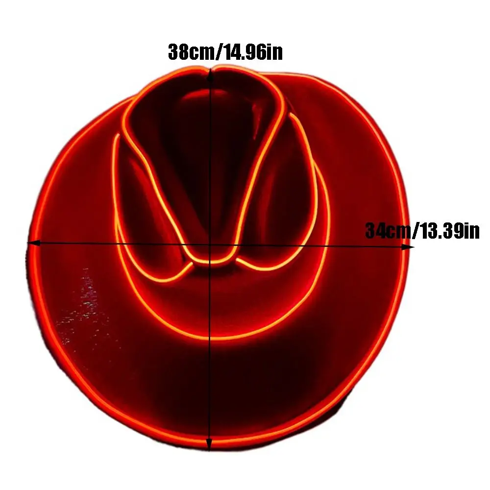 Pearlescent Neon Halloween Hats Colorful Cosplay Party Hats LED Luminous Cowboy Hat Cool Fashion Western Cowboy Hat Kids view 6