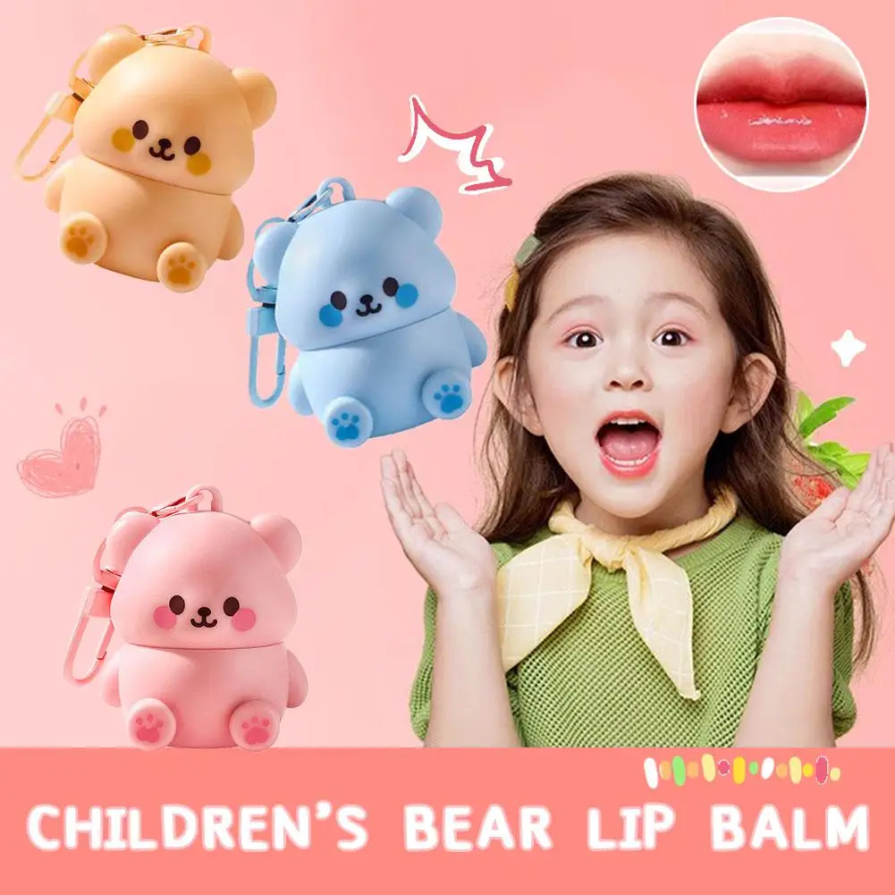 Children's Bear Lip Balm moisturize the lip Cracking Baby Lip Balm Primer Repair Antifreeze Cracking Anti-drying Lip Care Girls