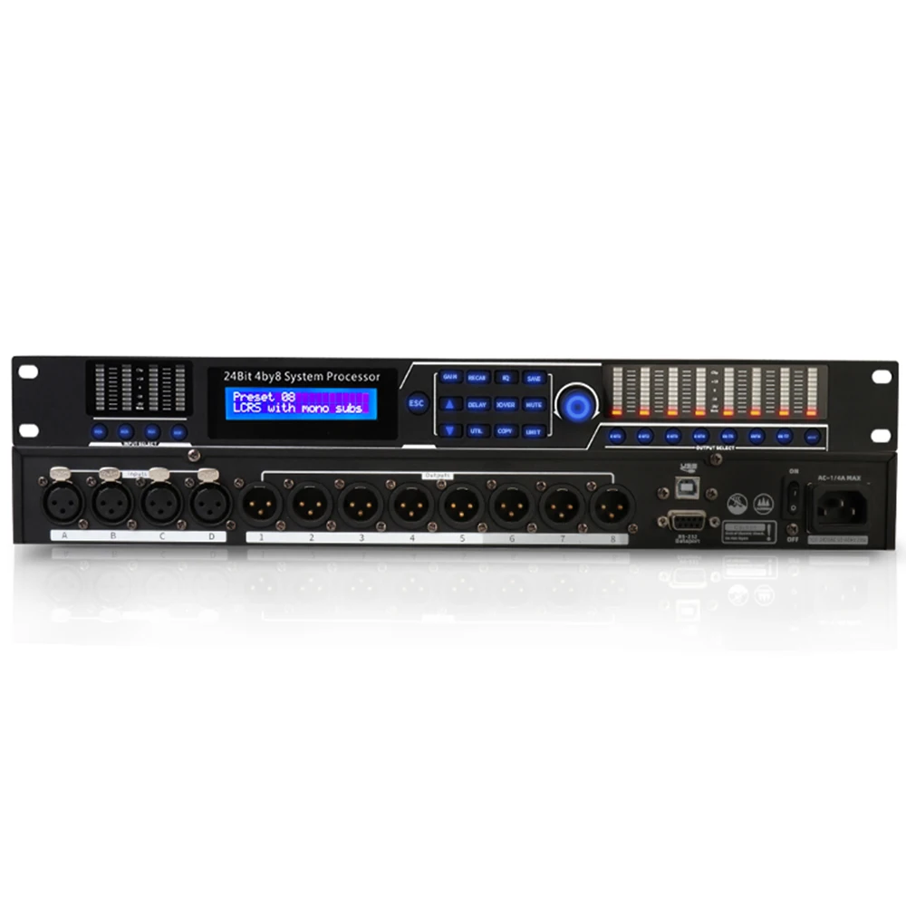 

Depusheng 4.8 Digital Audio Processor 2 In/6 Out Pre-effector for Home Karaoke Stage Performance K Song