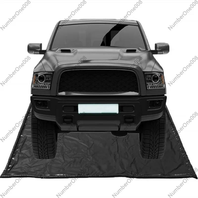 Durable Waterproof Garage Floor Mat, Car Wash Water Containment Pad with Raised Edge & Drain, for Indoor Use
