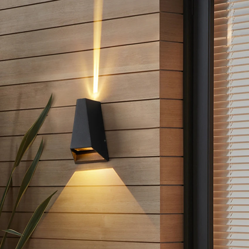 

Contemporary Minimalist Outdoor LED Wall Sconce Up & Down Dual-Light Design for Hotel Hallways Staircases Living Rooms & Bedside