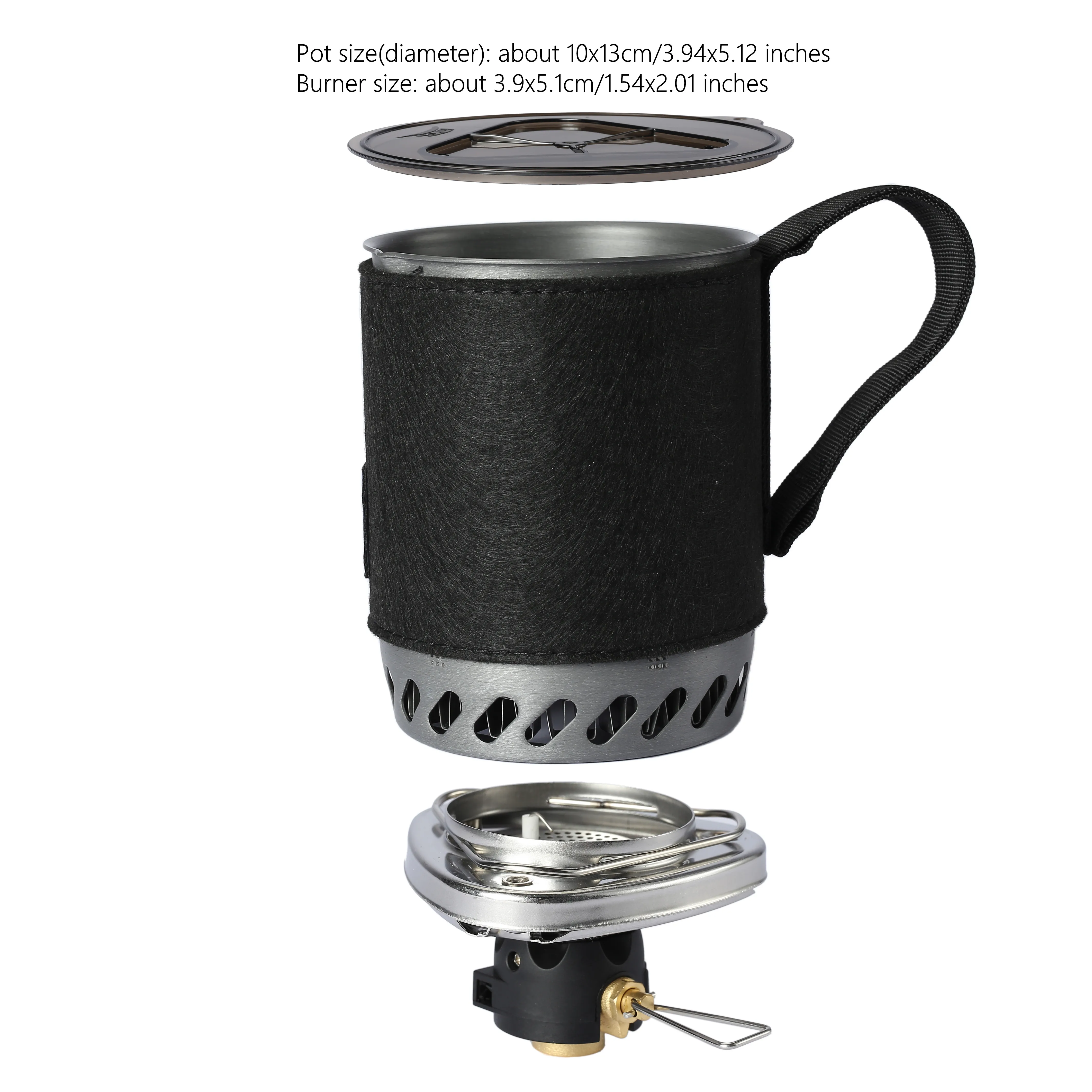 BRS Camping Pot Stove With Heat Exchanger BRS-61 Jet Boil Gas Stove Quick Burn Coffee Cup Furnace Backpacking Camp Burner