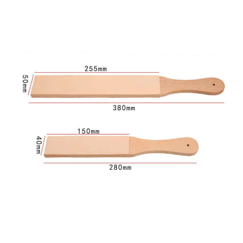 Dual Sided Leather Blade Strop Cutter Razor Sharpener Polishing Wooden Handle Kitchen Knife Sharpener Scissors Sharpening Tool