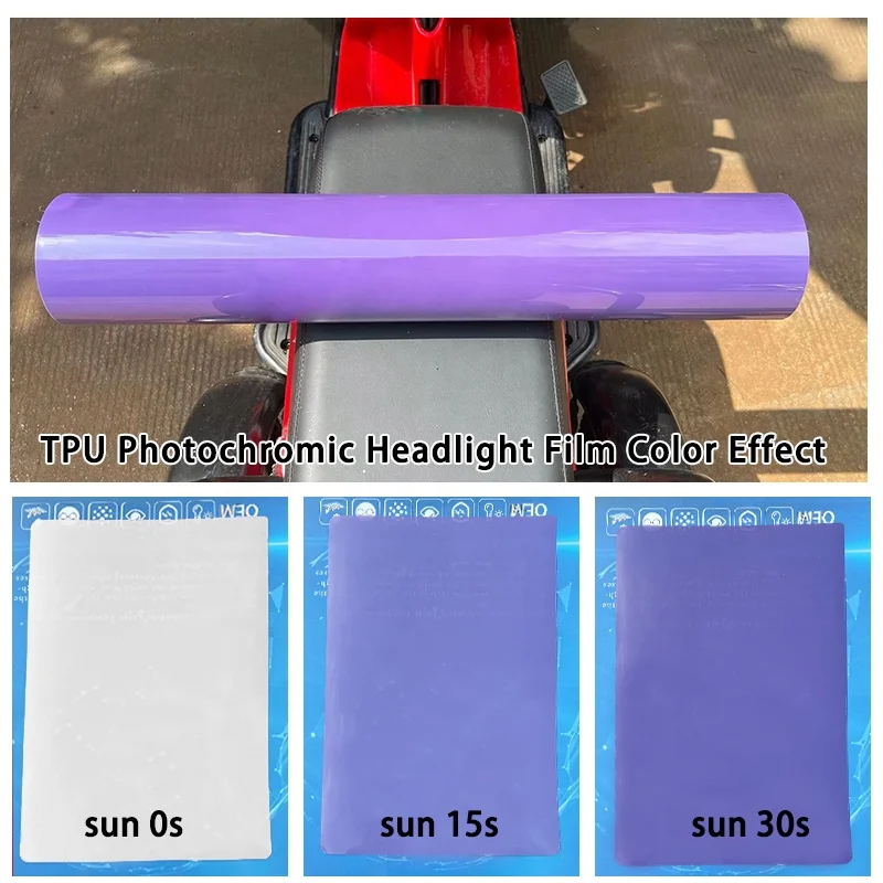 2025 0,3 * 15 m Smartcool Photochrome Scheinwerfer Automobil Rücklicht Led Lampe Film Auto Wrap Scheinwerfer Film