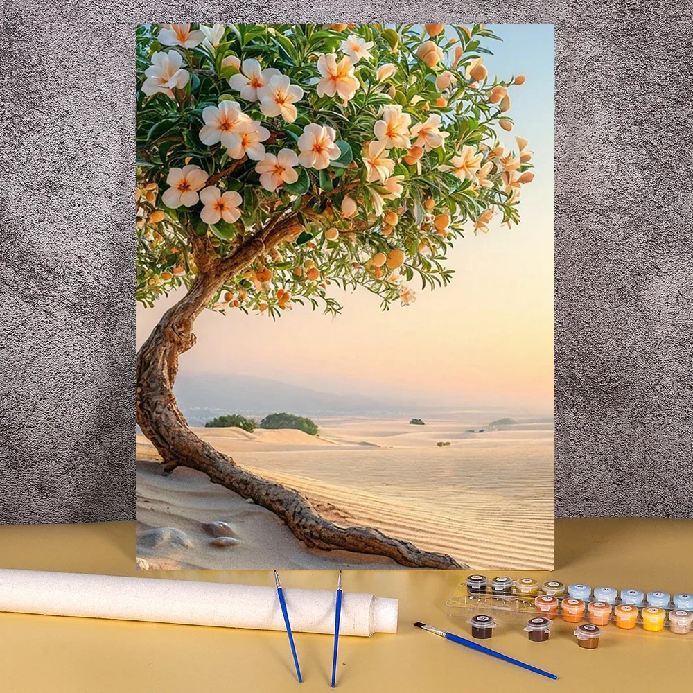 Painting By Numbers Summer Desert Art Digital Painting Handmade Adult Children Gift Wall Decoration Flowers Tree Paint Kits