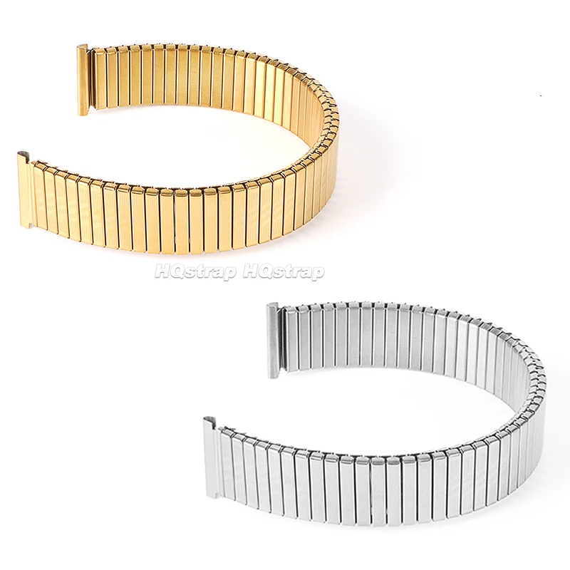 Elastic Stainless Steel Strap 12mm 14mm 16mm 18mm 20mm Metal Expansion Stretch Band for Rolex Universal Replacement Wristband