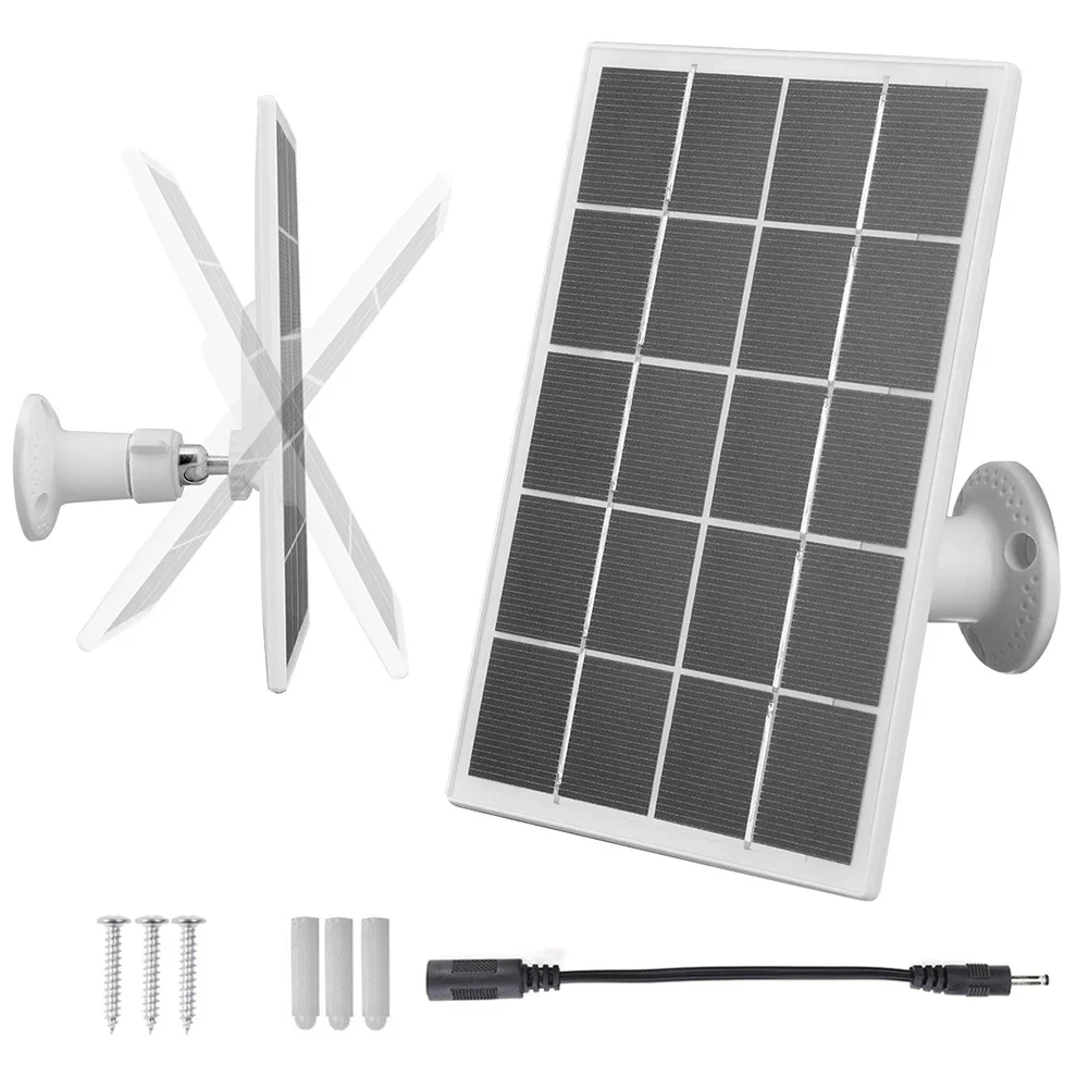 10W Solar Panel Charger with 9.8ft DC5.5mm Charging Cable Camera Solar Panel Charger for Ring Stick Up Cam and Spotlight Cam