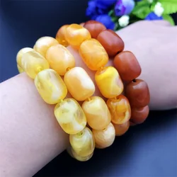 Wax Bracelet White Honey Bracelet for Men and Women Chicken Oil Yellow Amber Beeswax Bracelet White Honey Bracelet Beads Bangle