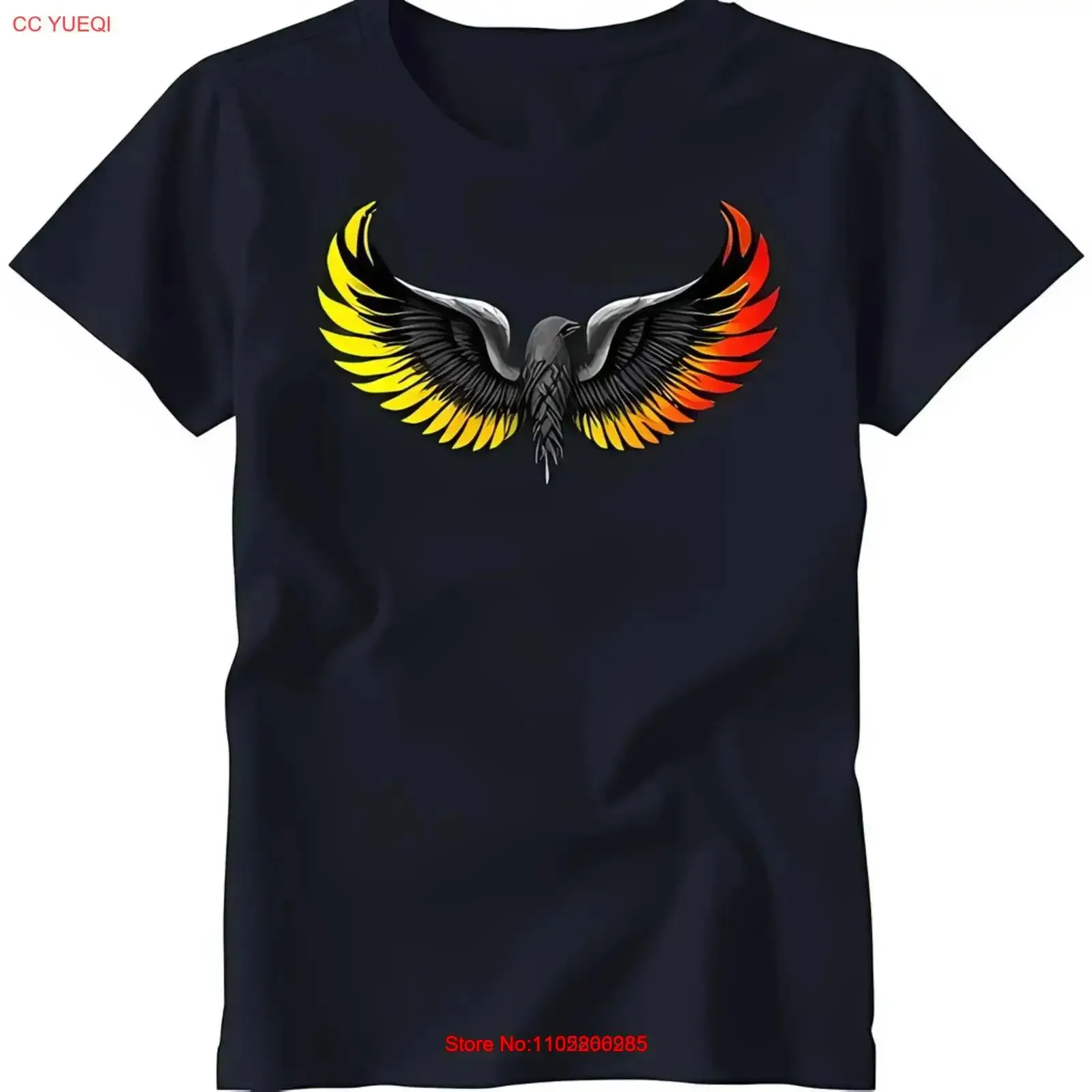 Stylish Black T Shirt with Grey Bird Design and Vibrant Yellow Wings vintage Washed homme Casual streetwear fashion Comfortable