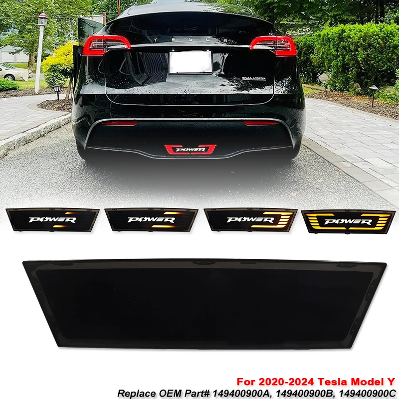 

1pc 3rd Brake Lights Towing Hitch Cover For Tesla Model Y Car Rear Bumper Brake Rear Fog/Tail Light,Brake,Sequential Turn Signal