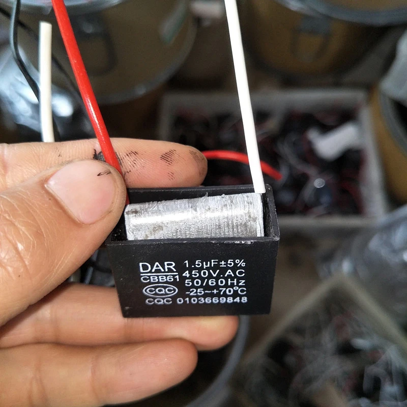 CBB61 450V 1UF 1.2UF 1.5UF 2UF 2.5UF 3UF 3.5UF 4UF 4.5UF 5UF 8UF 10UF 18UF 20UF 25UF Terminal Ceiling AC Fan starting capacitor