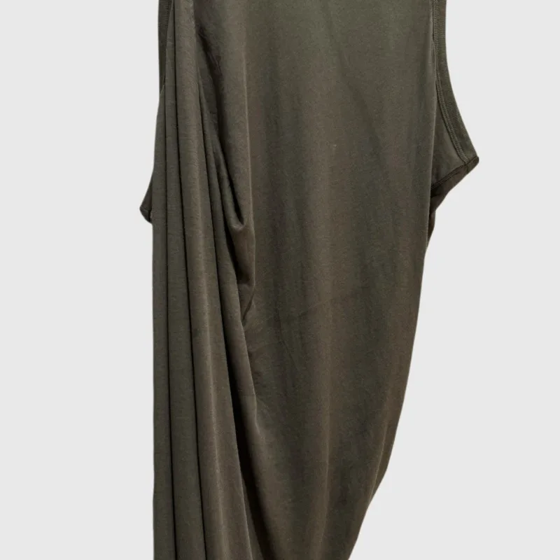 HKSH Estate Nuove Donne Chic Ins Trendy Versatile High Street Stile Scuro Gilet di Colore Solido Casual Asimmetrico Drappeggiato Canotta HK5983