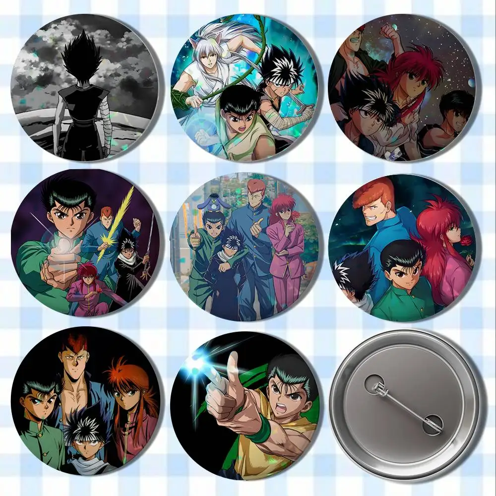 

Anime Yu Yu Hakusho Badges Button Round Creative Pin Brooch Badge Bag Decor Accessories Fans Collect Friends Gifts
