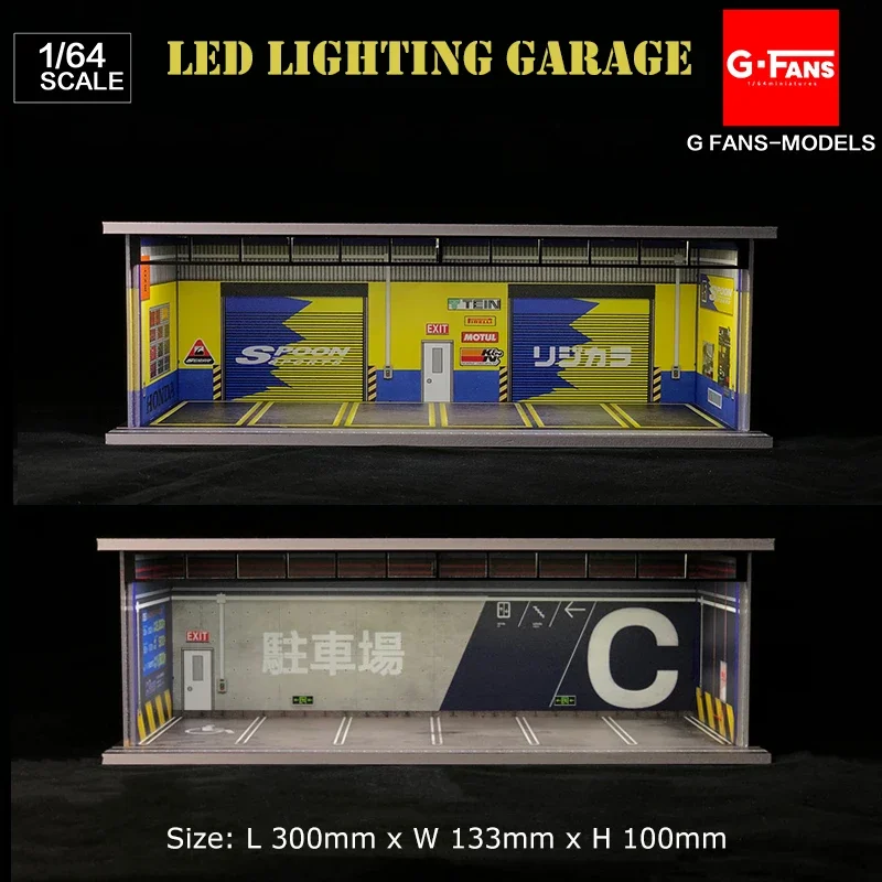 

G-Fans 1/64 Assemble Diorama LED Lighting Garage Model Car Station Garage W/Dust Cover