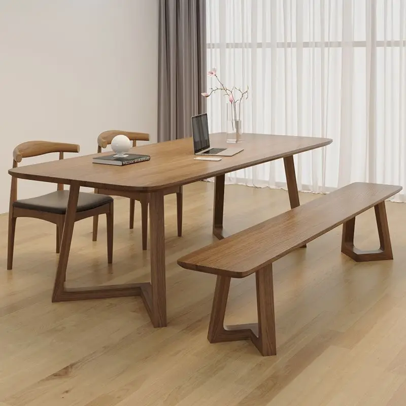 All solid wood living room large long desk household simple double desk study table