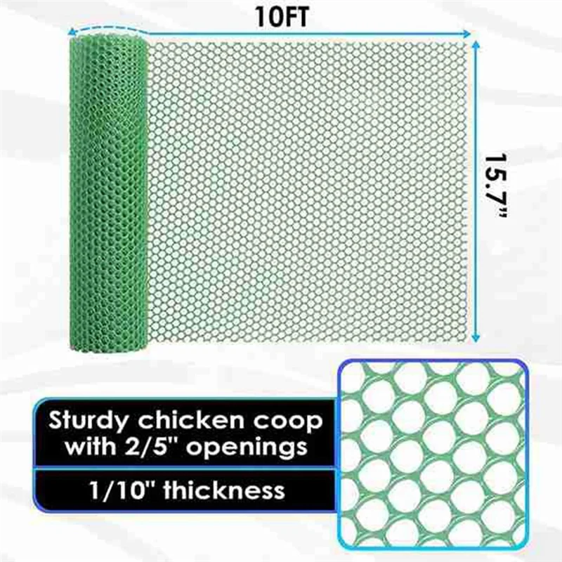 

AB35-3X Reusable Plastic Chicken Wire Fence Mesh Lightweight Durable Hexagonal Mesh DIY Project (White)