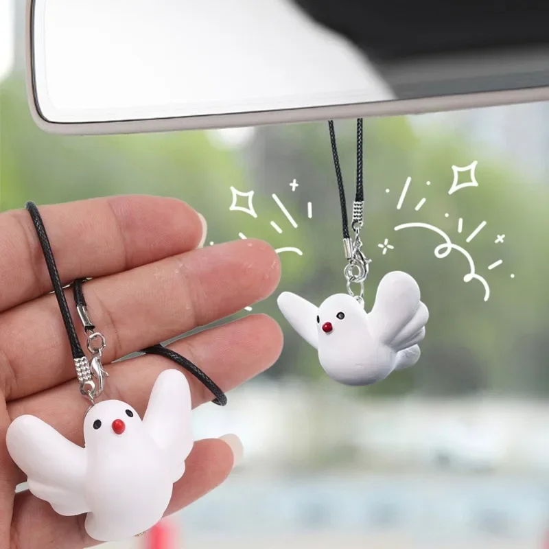 New Peace Dove Car Pendant Rearview Mirror Hanging Fun Little Pigeon Ecoration Pendant Backpack Christmas Tree Home Pendant