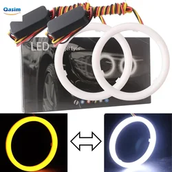 2PCS Angel Eyes Halo Rings Cotton Lights 12V Car Motorcycle Headlight White/Yellow Angel Eyes Halo Rings 4014 LED Car Accessorie