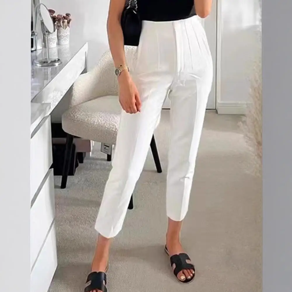 

High Waist Straight Leg Pants Casual Suit Feel Spring Summer New Sle Street Sle Women's Premium Casual Pants