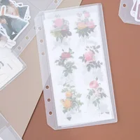 A5A6  5Pcs Binder Zipper Folders For 6-Ring Notebook Binder Transparent Loose Leaf Document Filing Bags 3