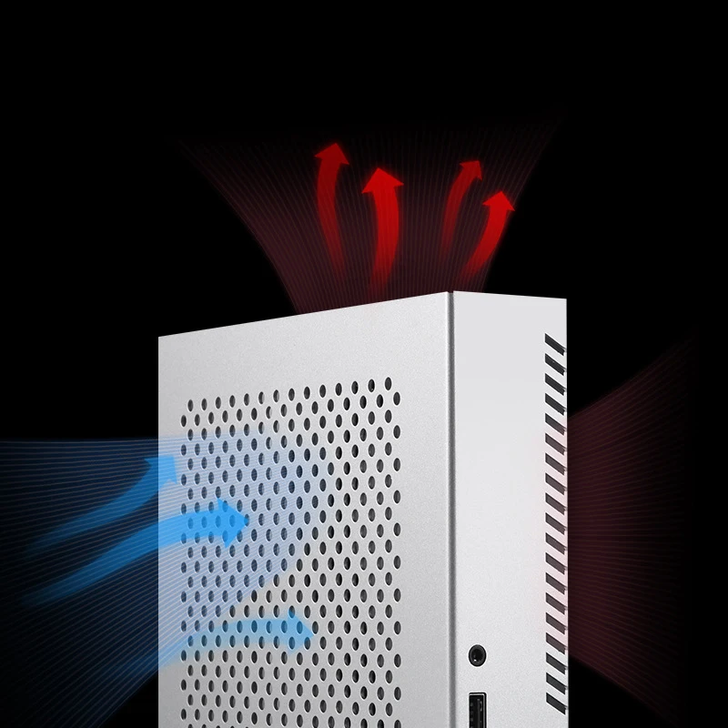 TX03 Mini All-Aluminum Case, Ultra-Slim ITX Small Form Factor PC, Silent Industrial-Grade Computer, Mini 2.5-inch Hard Drive Bay