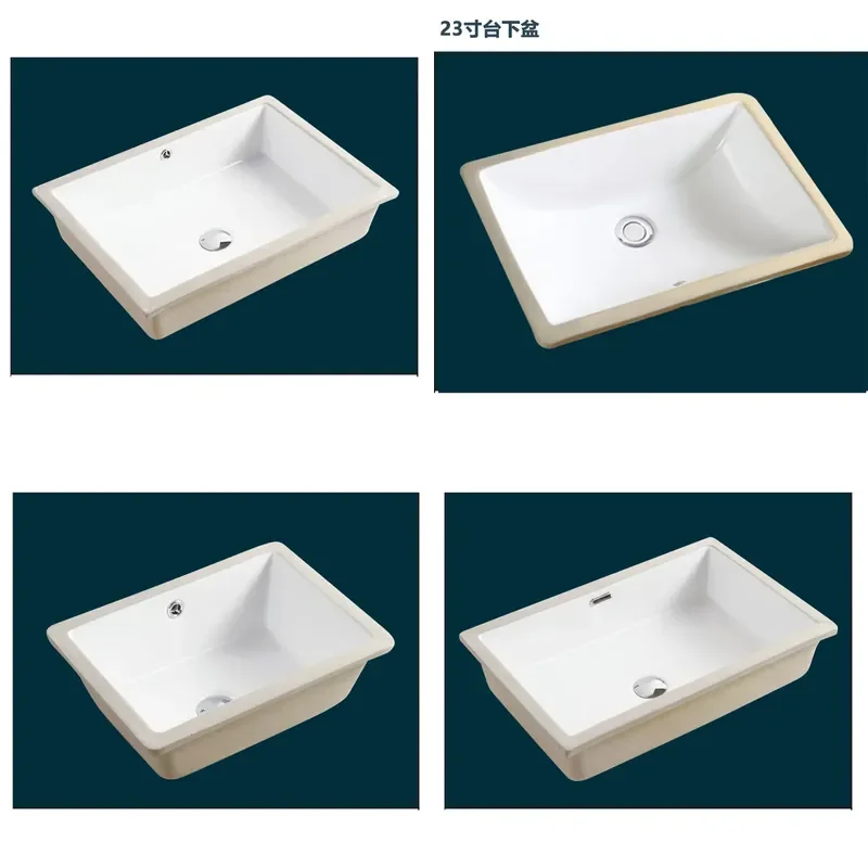 For Household Kitchen Ceramic Laundry Basin Deep Embedded Under Counter Sink Wash Basin Durable Engineering Grade Easy Clean