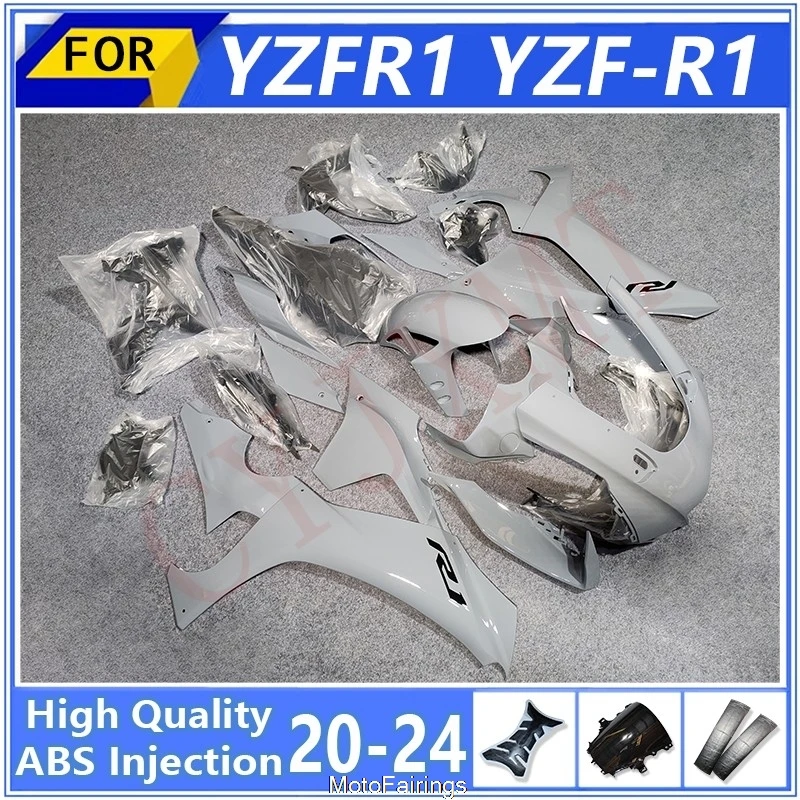 

Комплект пластиковых обтекателей ABS для мотоцикла YAMAHA YZF R1 YZF-R1 2020-2024, полный комплект пластиковых обтекателей YZFR1 20-24, белый цвет ZZ05