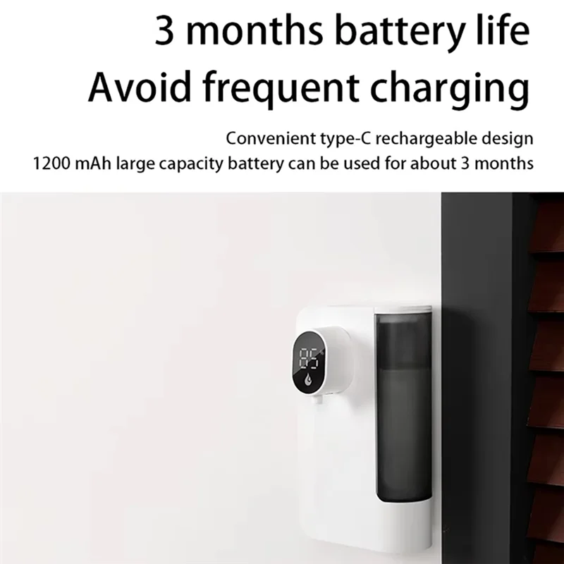 

【Berserkk】Дозатор жидкого мыла, настенный, без помощи рук, для ванной комнаты, идеально подходит для мыла для рук и посуды A