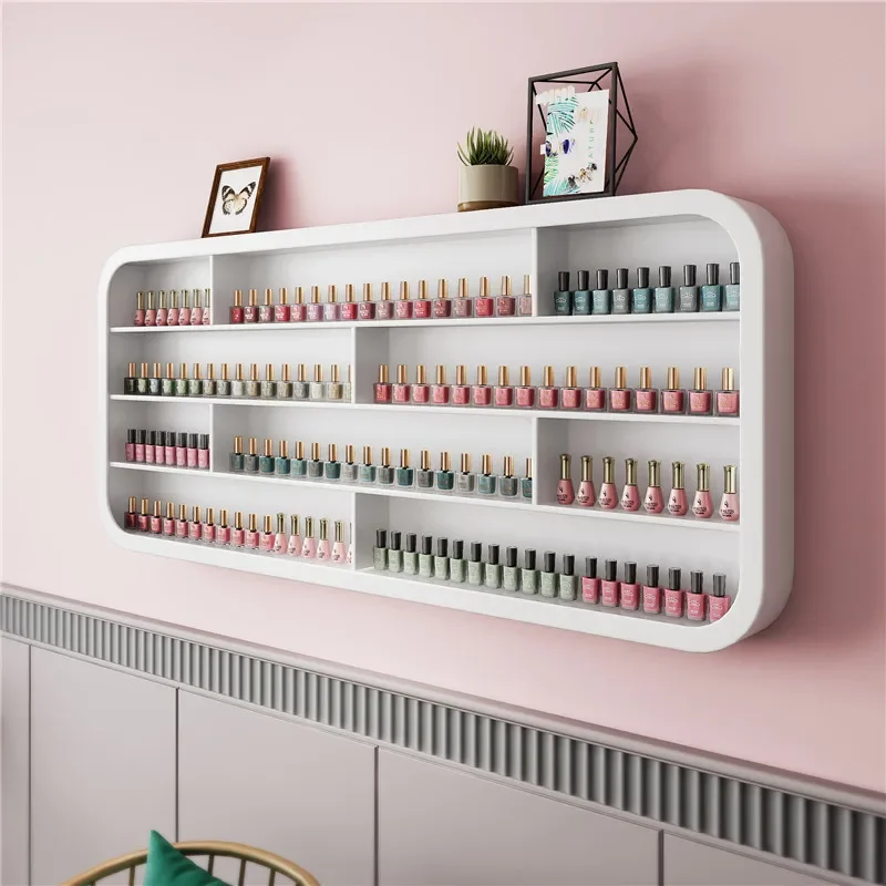 New Nail Salon Cosmetics Display Wall Cabinet Shelf Nail Polish Glue Display Shelf Wall Hanging