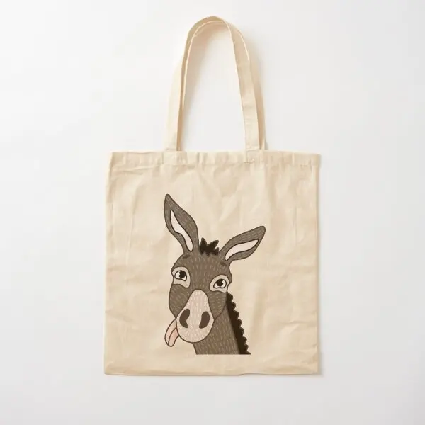 Funny Donkey Cotton  Canvas Bag Fabric Travel Reusable Tote Grocery Handbag Casual Foldable Shopper Unisex Printed Shoulder Bag