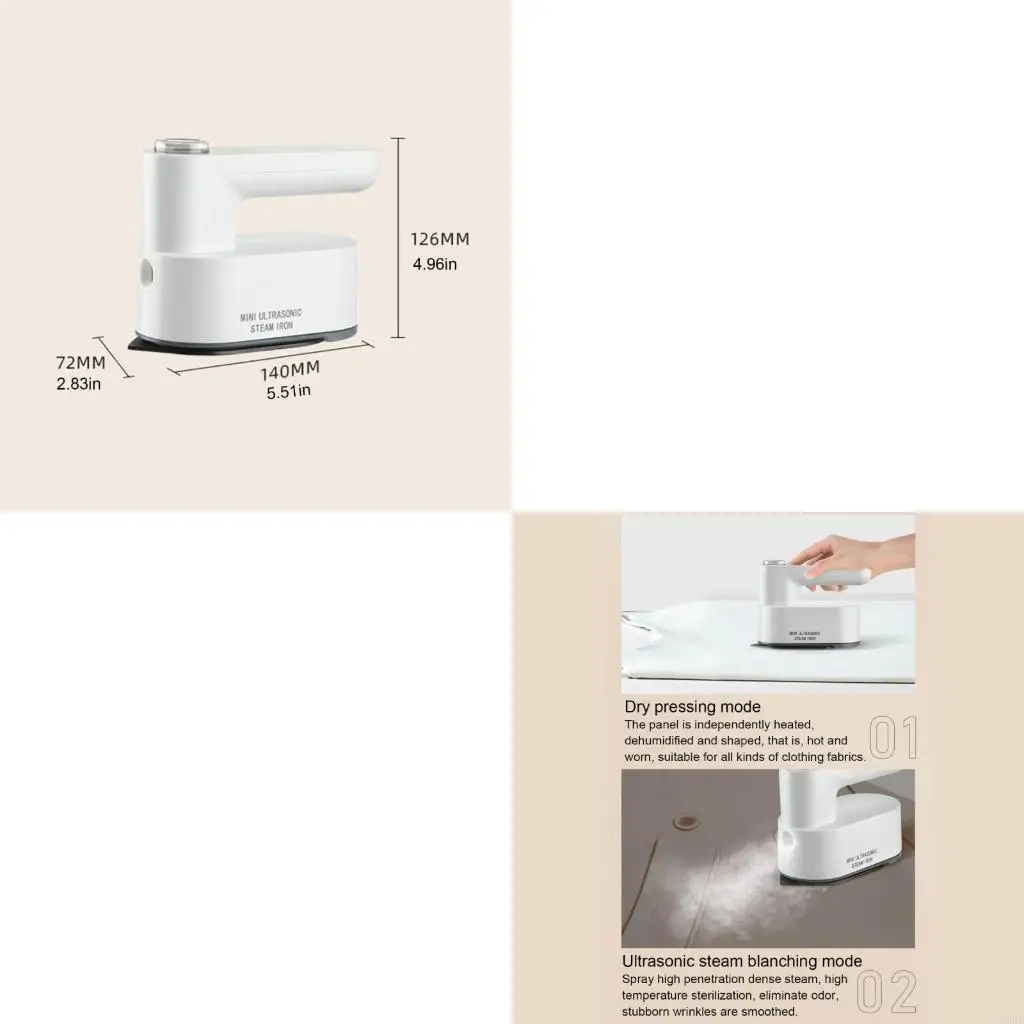 

Multipurpose Travel Iron and Clothes Steamer Electric Iron Fabric Clothing Steamer ABS Texture for Easily Packing