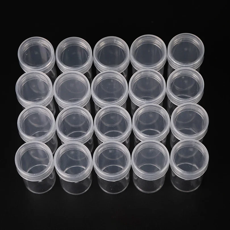 YOUQU 30PC Round Bottle Diamond Painting Accessories Storage Tank Free Combination Transparent Plastic Storage Container