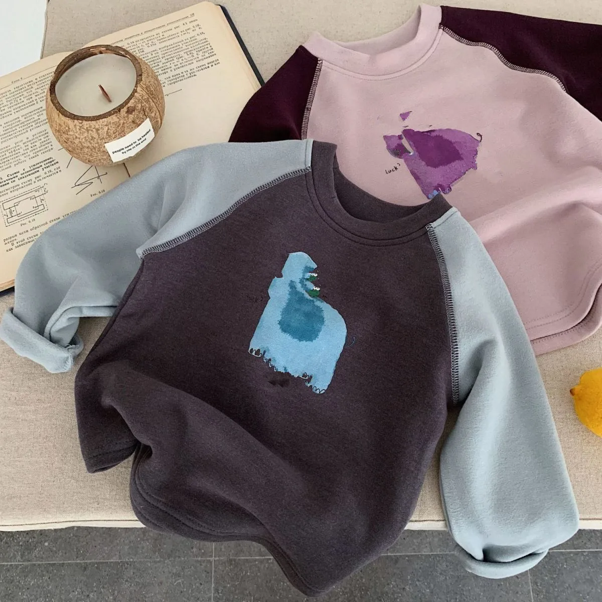 RAISE 2026 Autumn Kids Boys Undershirts Loose Infant Babys Boys Raglan Long Sleeves Crew Neck Toddler Boys Cartoon Printed Tops