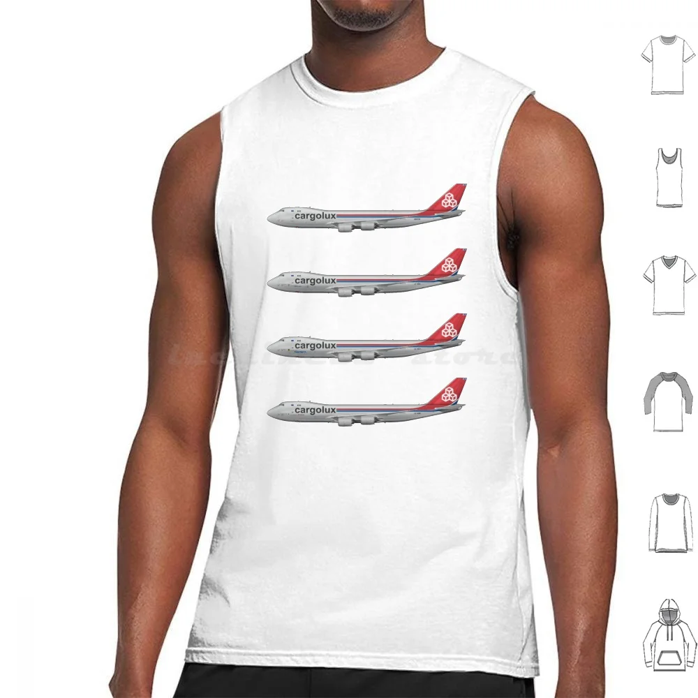 Boeing 747-8R7F-Cargolux Tank Tops Print Cotton Cargolux Cargo Freighter Lufthansa Eu Airplane Planes Aerospace