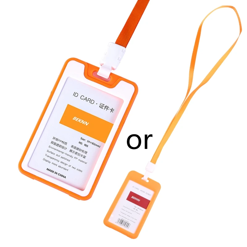 Kit di custodie per carte d'identità impermeabili con cordino per il personale del supermercato degli impiegati