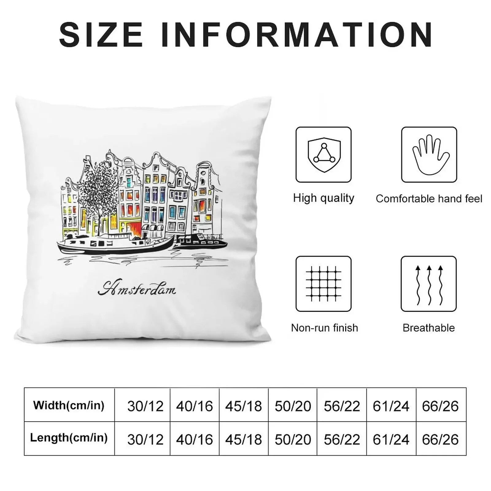 Amsterdam Throw Pillow pillow pillowcase Christmas Cushion For Home Pillowcase Cushion pillow