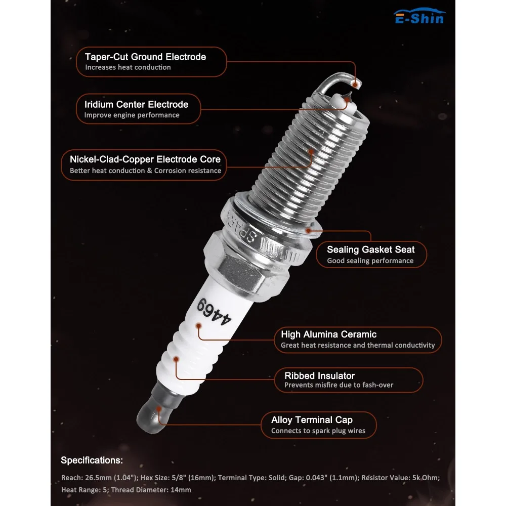 

4/6 шт. иридиевая свеча зажигания 4469 LFR5AIX-11 для Kia Forte Hyundai Nissan Altima Toyota Venza Jeep Dodge Infiniti FX35 Suzuki Ram