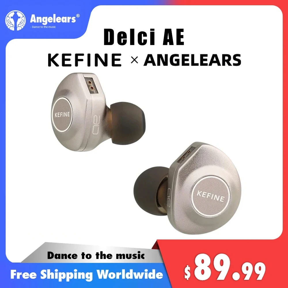 Kefine X ANGELEARS Delci AE 10mm DLC+PU Diaphragm Dynamic Driver IEMs Hi-Fi I n-ear Earphone with Two Tuning Style